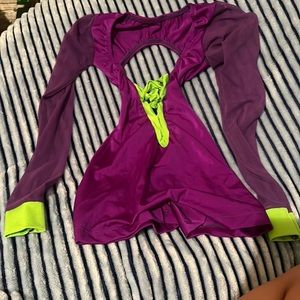 Purple & neon green outfit